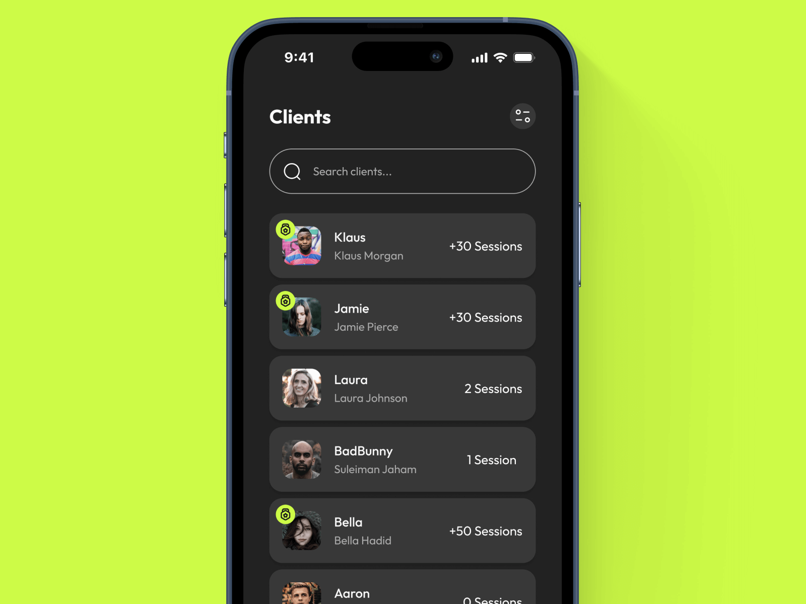 Welcome screen detail with workout reminder on mobile fitness app